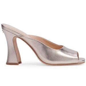 COACH Laurence Metallic Leather Sandals Platinum - WORN ONCE